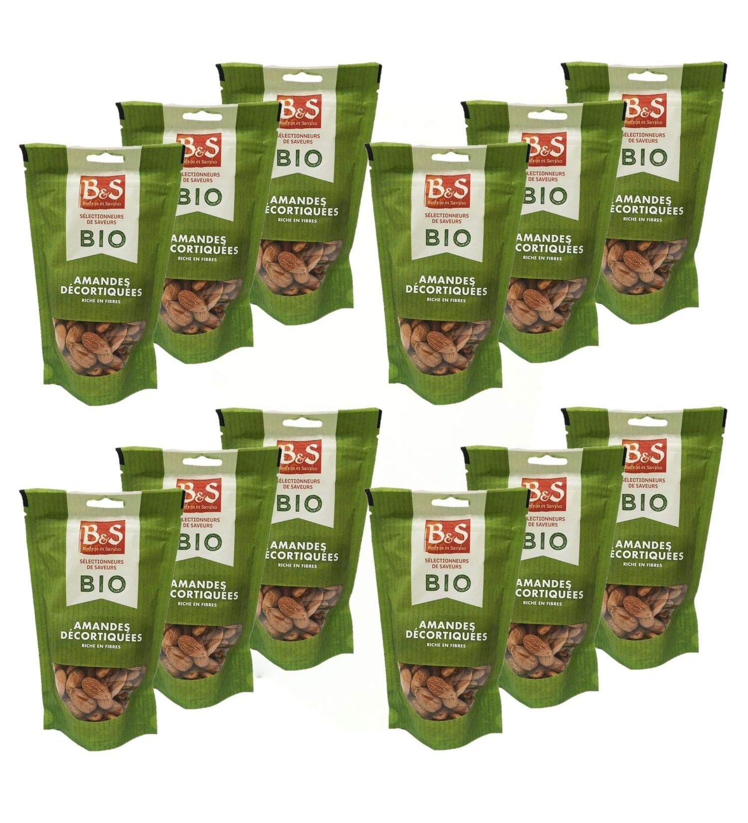 Lot 12x Organic shelled almonds - B&S - 125g pack