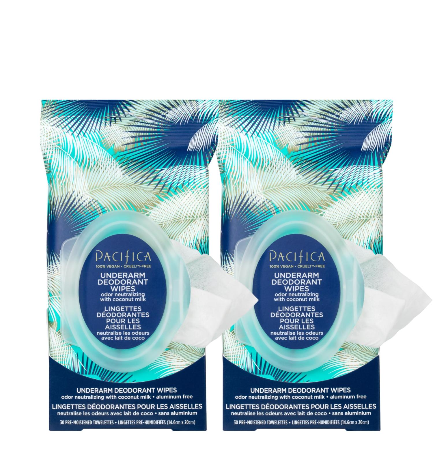 Pacifica Beauty Coconut Milk & Essential Oils Underarm Deodorant Wipes Helps Remove Odor Aluminum-Free Vegan & Cruelty-Free 30 Wipes (2-Pack) Coconut Milk & Oil - Pack of 2 - Buy Online on GoSupps.com