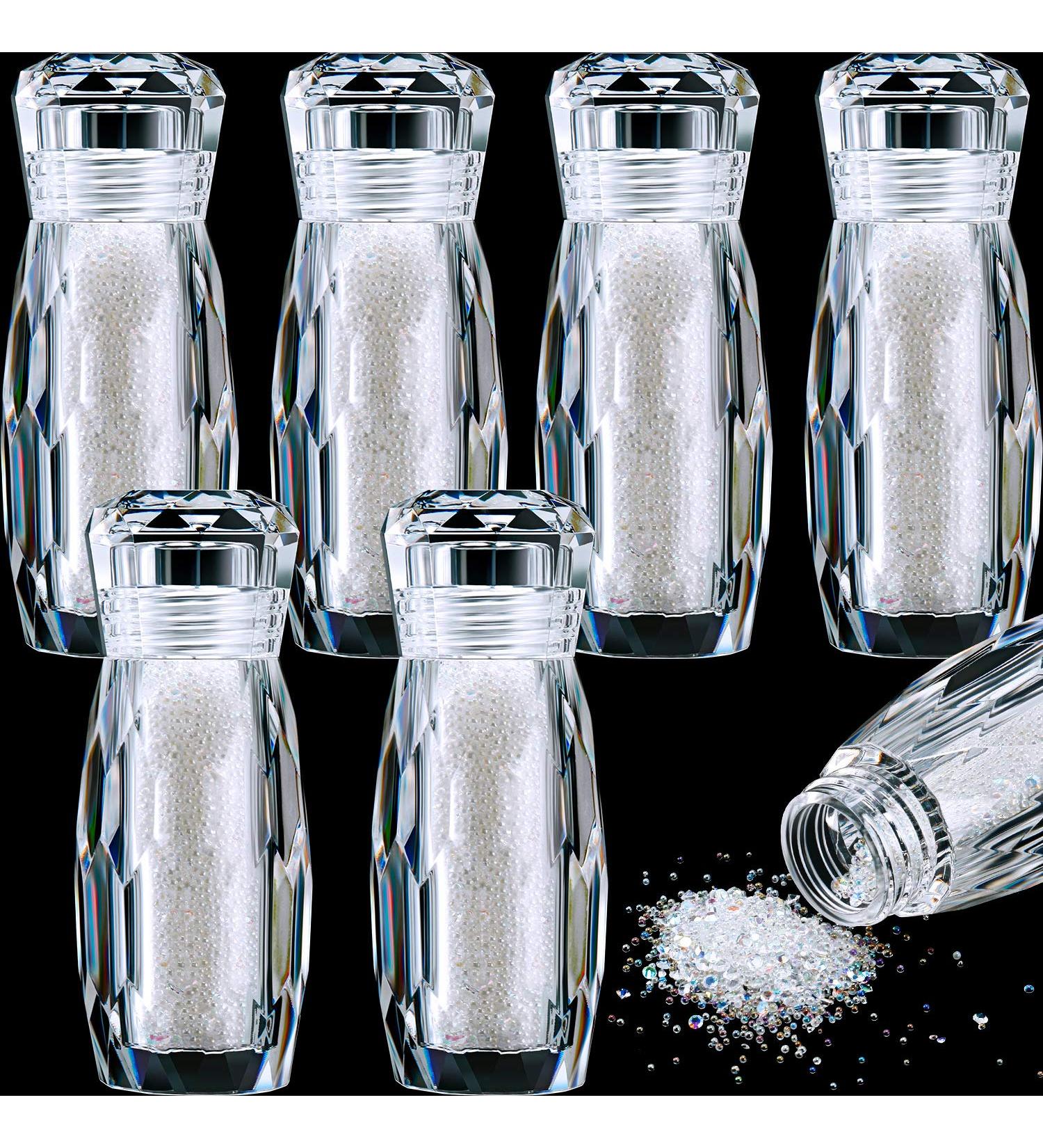 Diamonds Micro Caviar Beads Nail Decorations - 6 Bottles AB Color Micro Pixie Beads, Gravel Stones, and Crystal Rhinestones for DIY 3D Nail Art - Buy Online on GoSupps.com