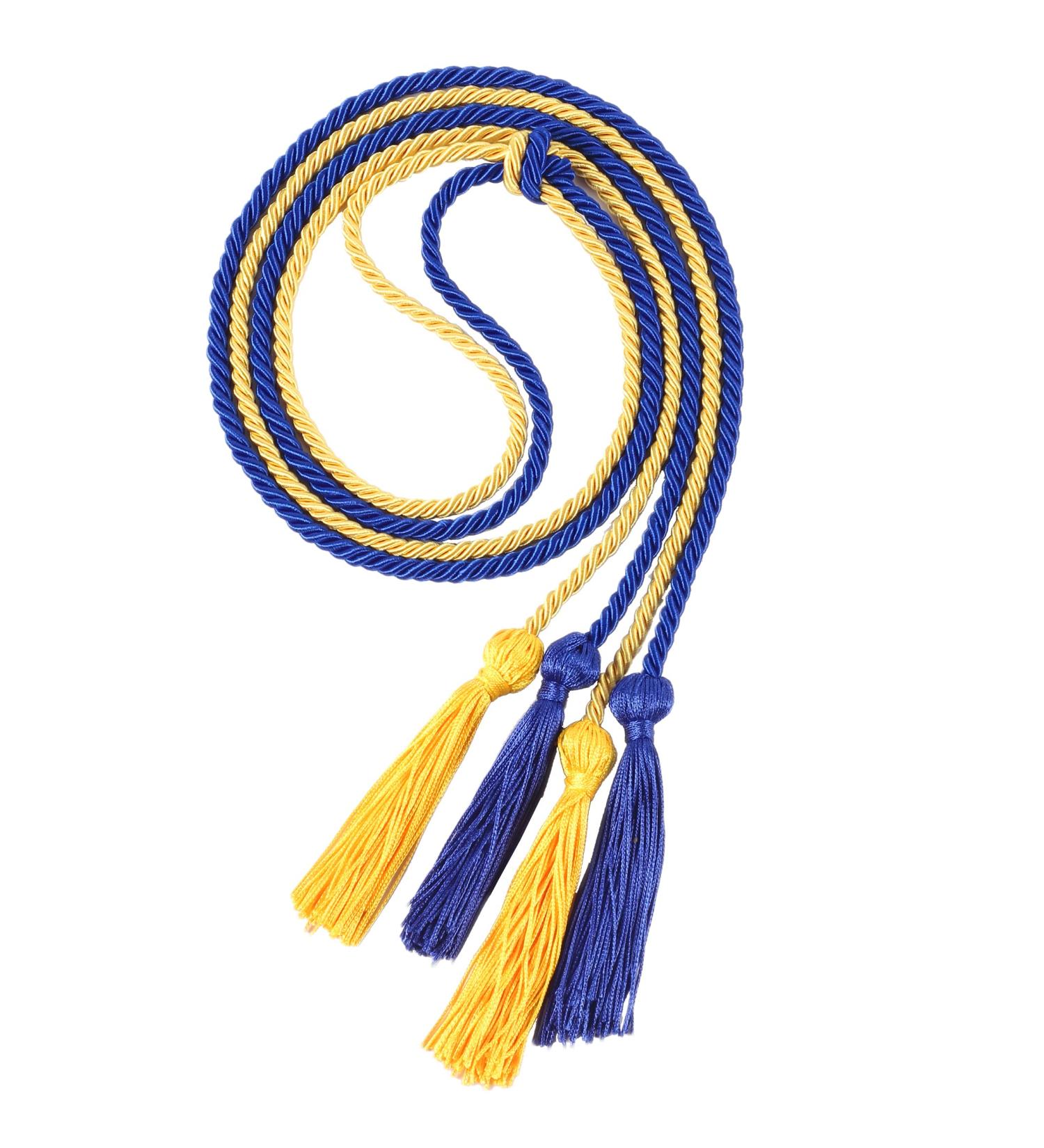 UIALECG Double Graduation Honor Cords - Royal Blue and Gold,68" Long Royal Blue+gold