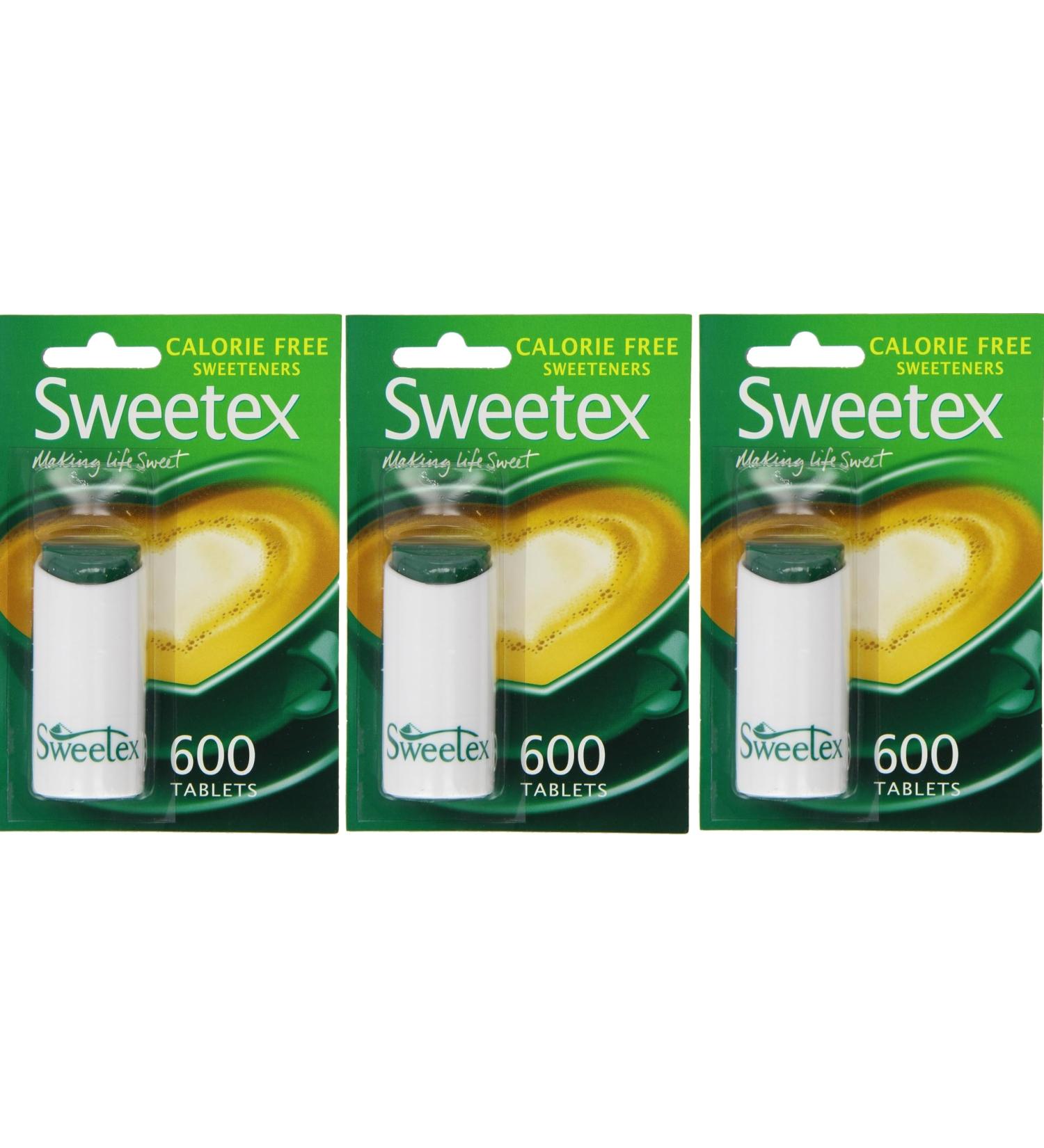 Sweetex Calorie Free Sweetener 600 Tablets Value 3 Pack (1800 Sweetners)