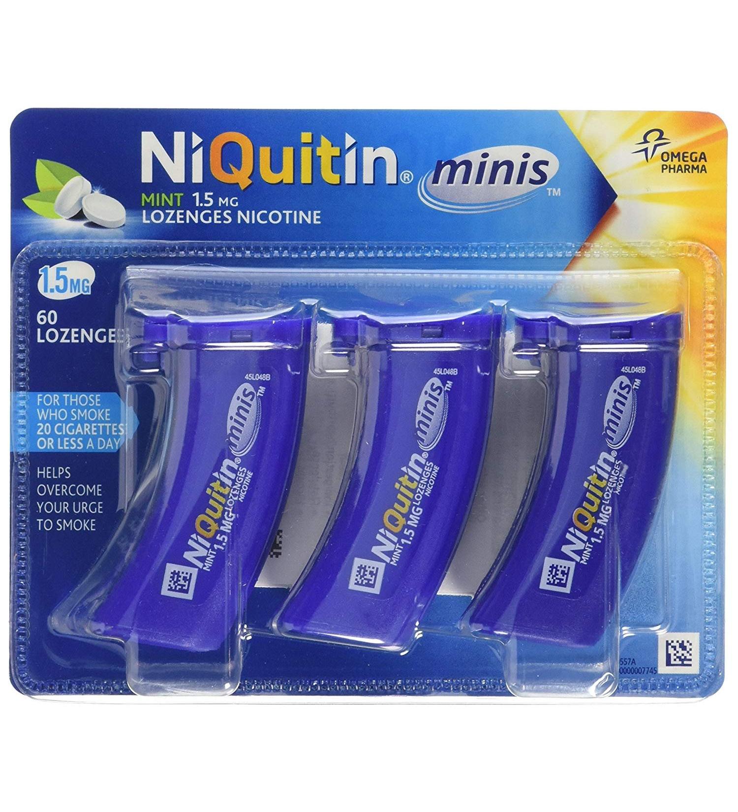6 x NiQuitin Minis Mint 1.5mg Lozenges 60 Lozenges