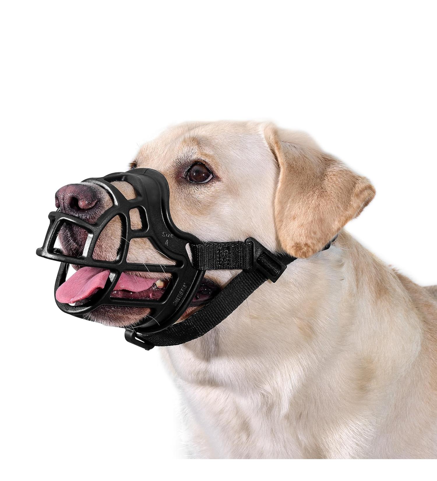 Oneigris Soft Dog Muzzle - Durable Rubber Adjustable for Medium & Large Dogs | Prevent Barks Biting & Chewing (XL) - Buy Online on GoSupps.com