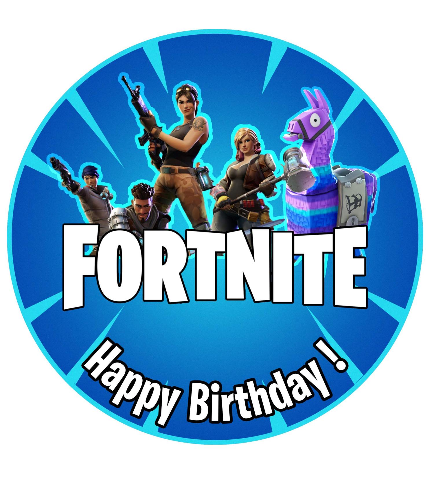 Edible Cake Topper - Fortnite Gamer Motif - 20cm Birthday Cake Decoration | Fondant & Dining Paper Tortendeko - Buy Online on GoSupps.com