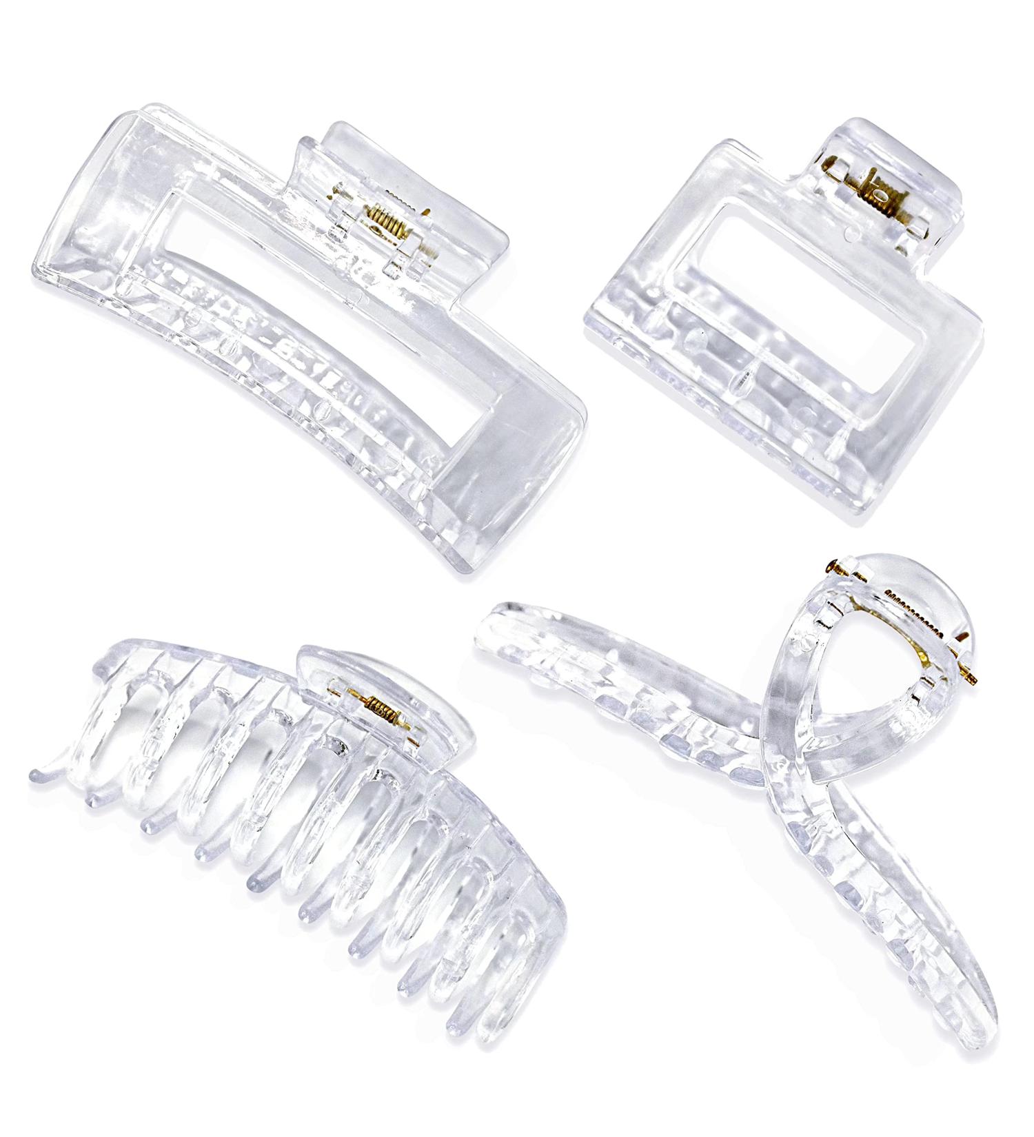 CHAOBANG 4 pcs Transparent Hair Clips - Strong Hold Interlocking Clips for Thick/Fine/Thin Hair - Women's Large and Small Hair Clips - Buy Online on GoSupps.com