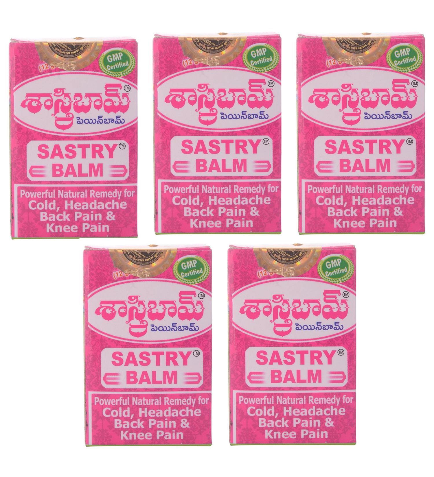 Sastry balm Ayurvedic Painbalm (Pack of 5)- 12 gms each - Buy Online on GoSupps.com