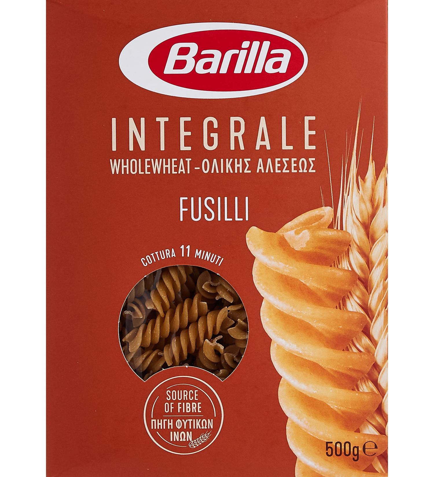 Barilla Wholegrain Fusilli Pasta Integrale 500g - Whole Wheat Durum Semolina Pasta - Buy Online on GoSupps.com
