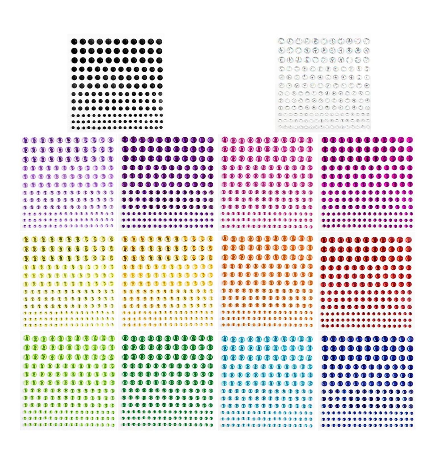 Self-Adhesive Glitter Stones - 2300+ Decorative Stones for Face Makeup Nail Art & Kids Crafts | International Shipping - Buy Online on GoSupps.com