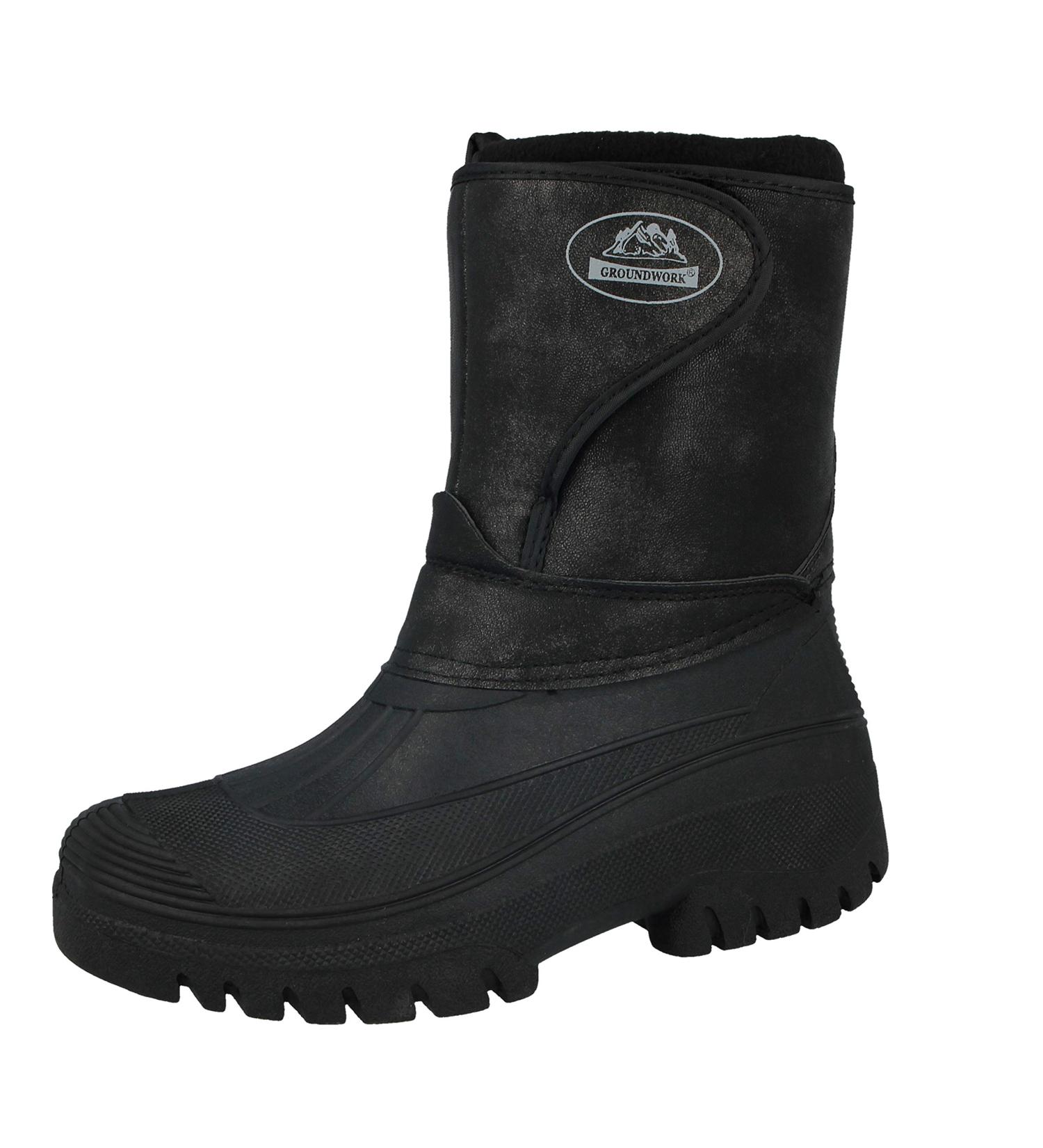 Women's Black PU Leather Riding Boots for Horses | Waterproof Warm Size 39 EU | Perfect for Rain Snow Winter & Farm Use - Buy Online on GoSupps.com