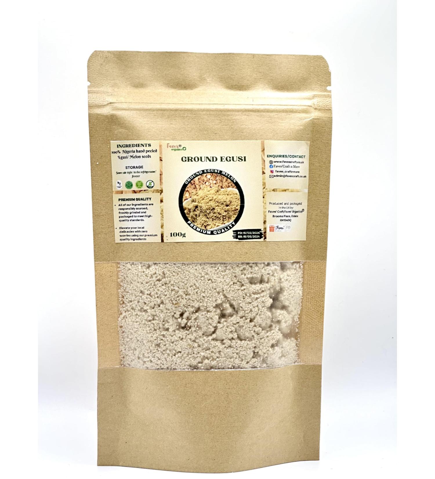 Ground Egusi Ground Hand Peeled Nigeria Egusi Melon Seed Premium Quality (100g) - Buy Online on GoSupps.com