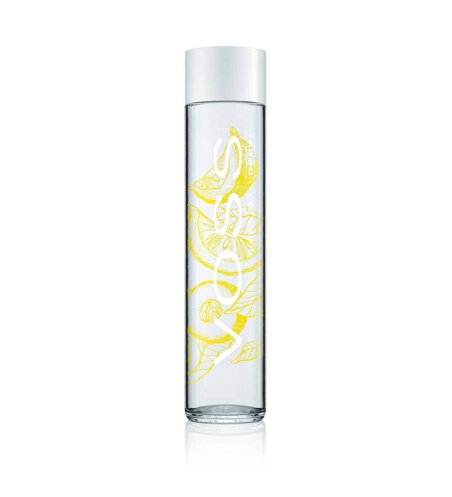 VOSS - Lemon & Cucumber - Sparkling Water - Glass Bottle - 375 ml (Pack of 24)