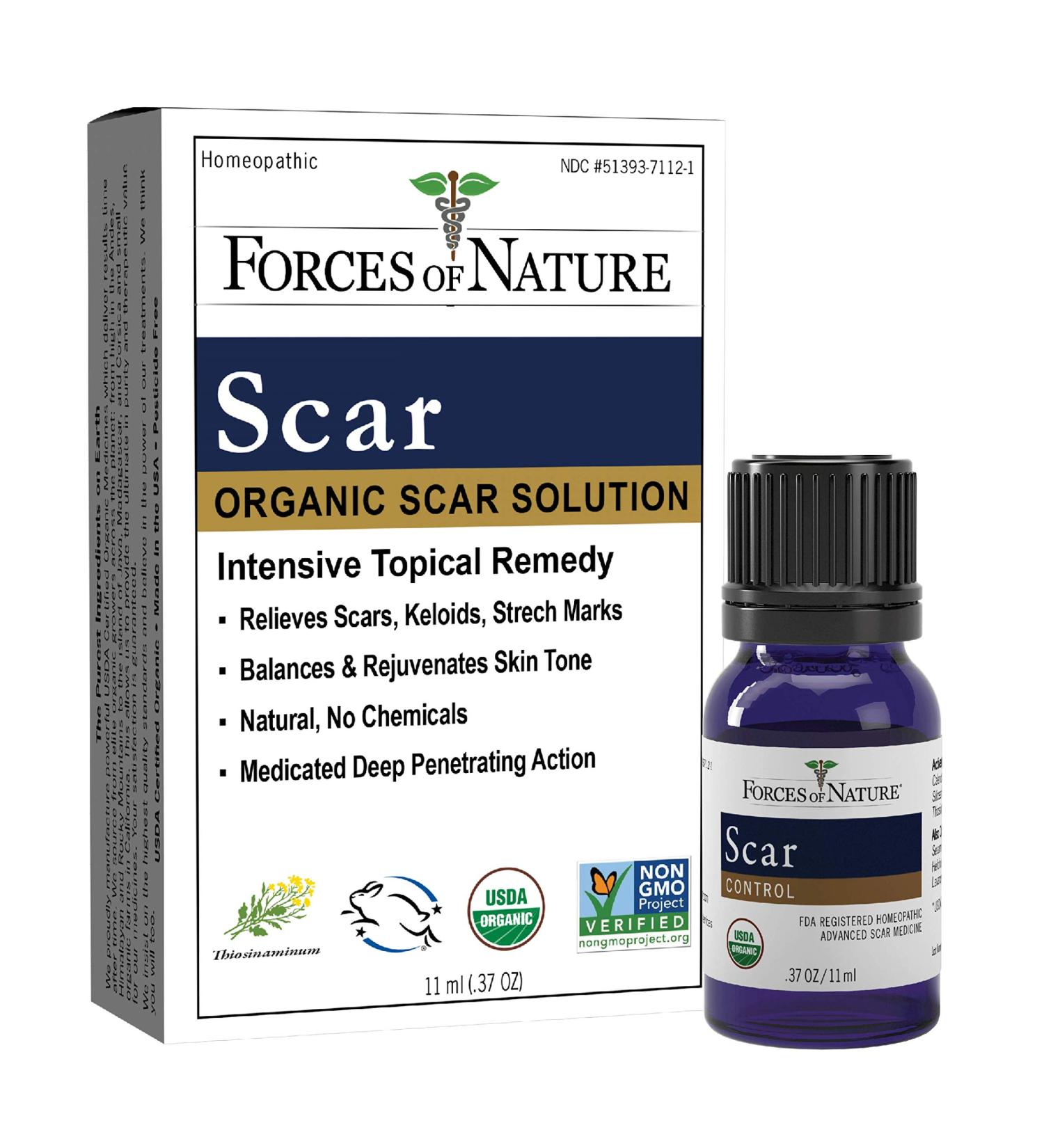 Natural Scar Control - Forces Of Nature | Organic 11ml Solution for Old & New Scars, Non-GMO & Non-Toxic - Buy Online on GoSupps.com