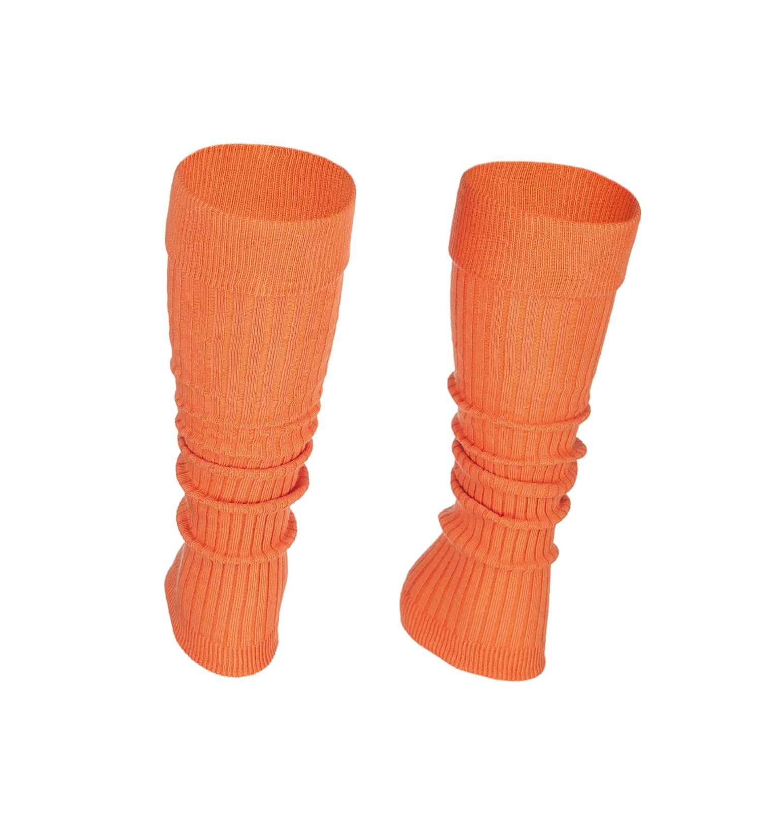 STEVEN Girl Cotton Calf Leg Warmers- Orange | Rollable & Comfortable Undersuits for Kids | Ribbed Stylish Design for Young Dancers - Buy Online on GoSupps.com