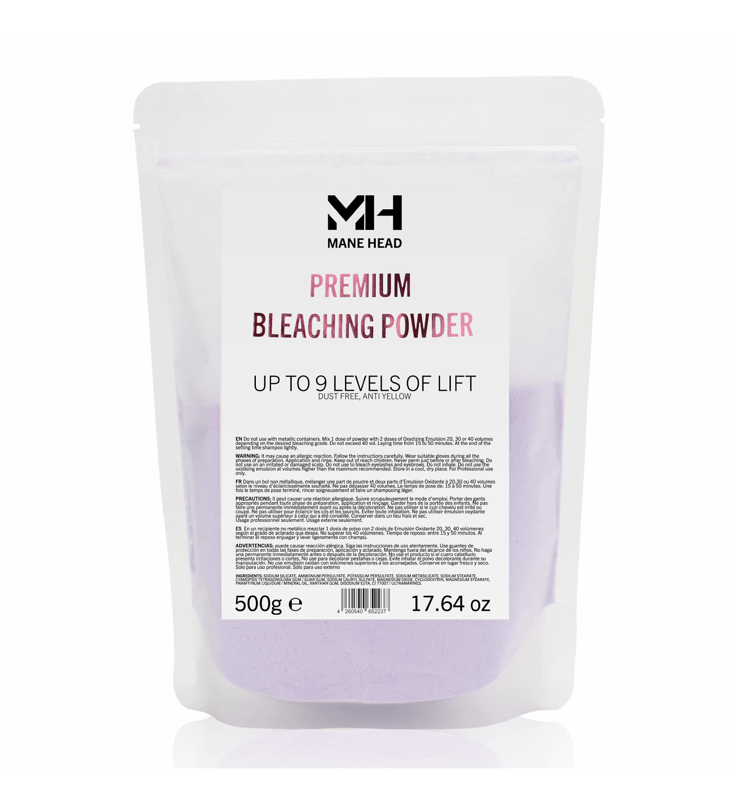 MANE HEAD Violet Premium Dust Free Bleaching Powder 9+ Hair Bleach 17.64 oz/500g - Buy Online on GoSupps.com