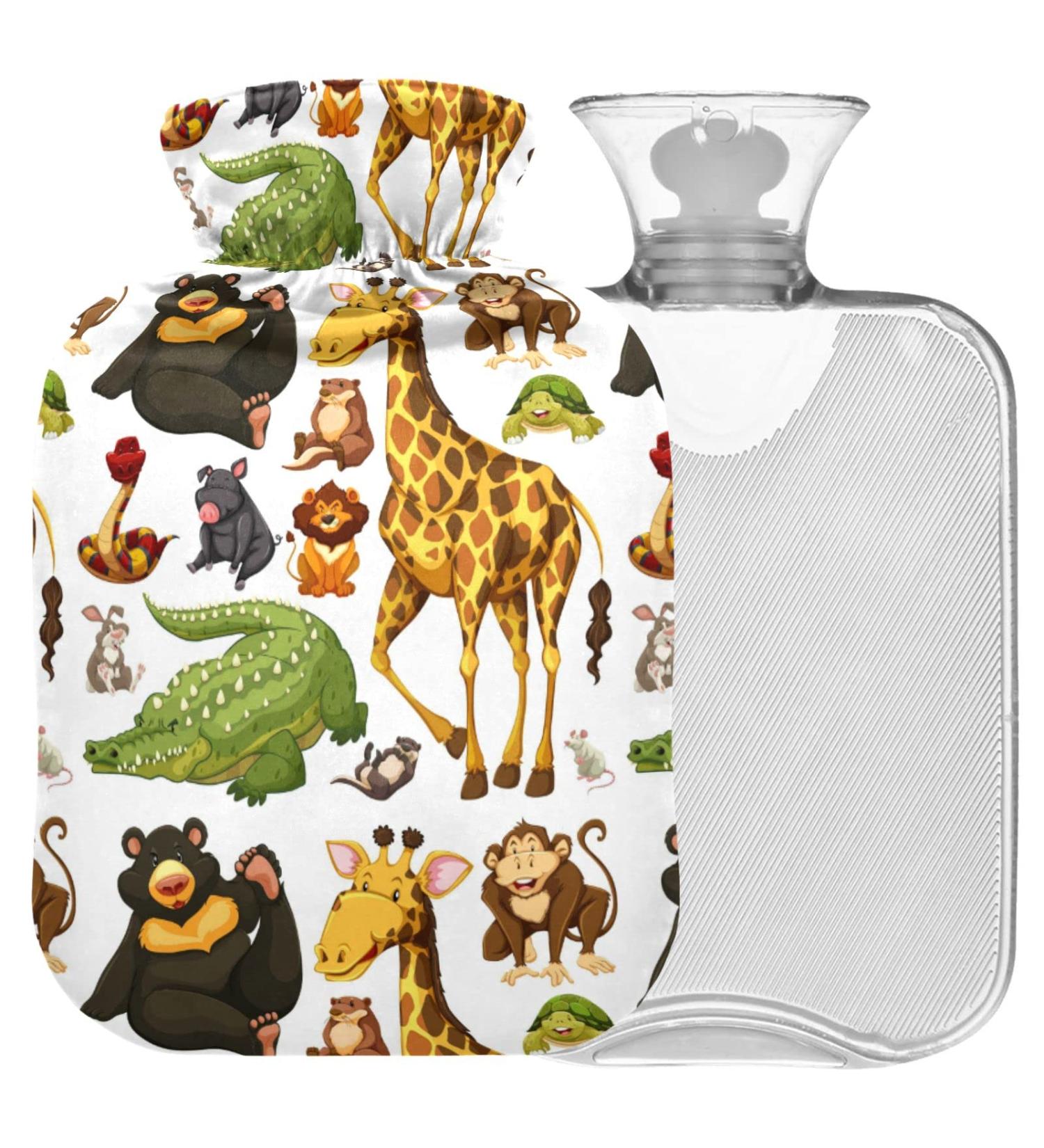Naanle Giraffe Hot Water Bottle - 1L Transparent Heat & Cold Therapy | Pain Relief for Hands & Feet | Ideal for Bed Use - Buy Online on GoSupps.com
