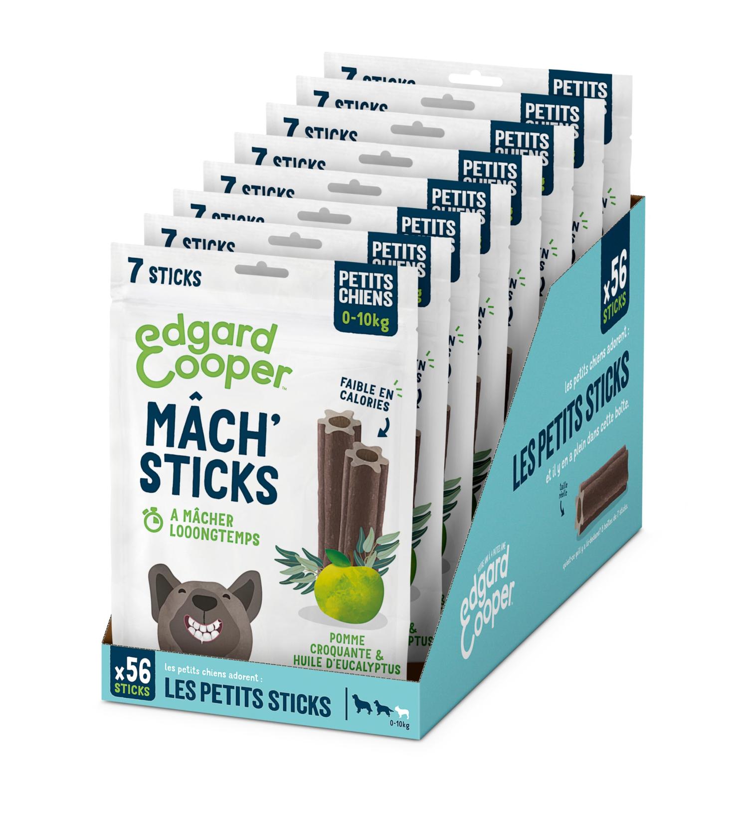 Edgard Cooper Dog Treats (Eucalyptus & Apple 7 Sticks x 8) Small One Per Day Low Calorie Long Lasting Chew Fresh Breath - Buy Online on GoSupps.com