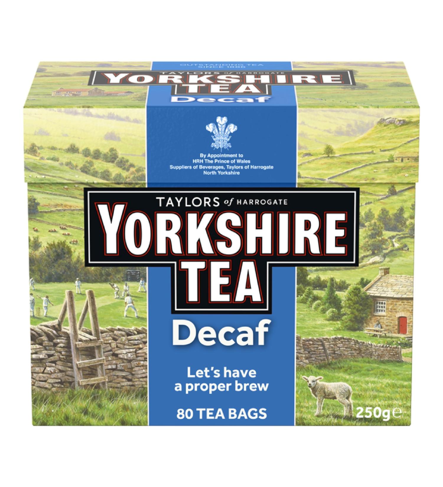 Buy Yorkshire Decaffeinated Tea - Traditional British Black Tea 80 Bags Strong & Refreshing Sustainably Sourced - Buy Online on GoSupps.com