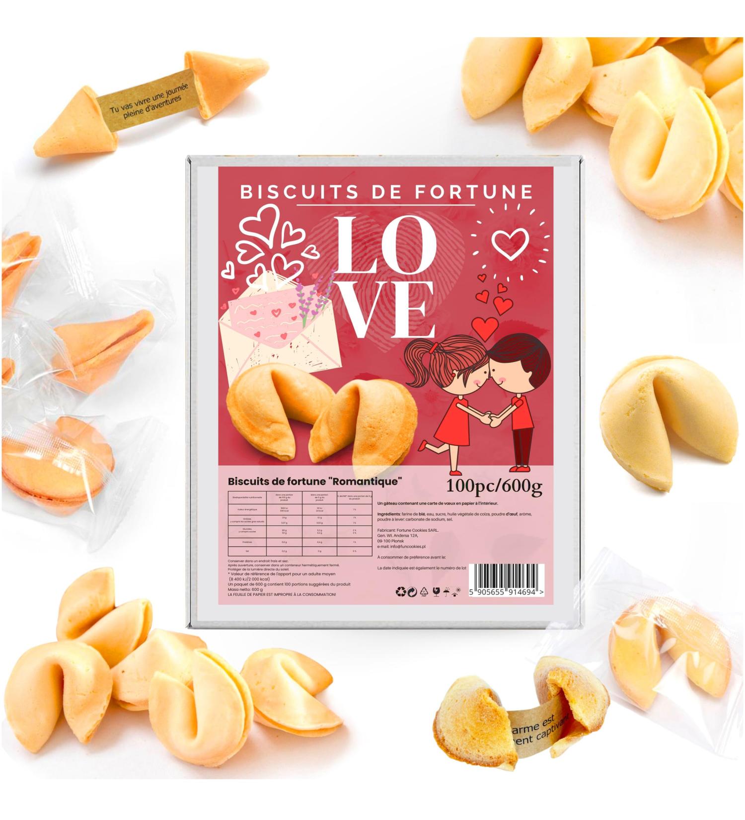 D&D Fun Cookies fortune cookies compliments of white 100 cookies box 600 g COMPLIMENTS ROMANTICS vegan thanksgiving small gifts for family friends and colleagues - Buy Online on GoSupps.com