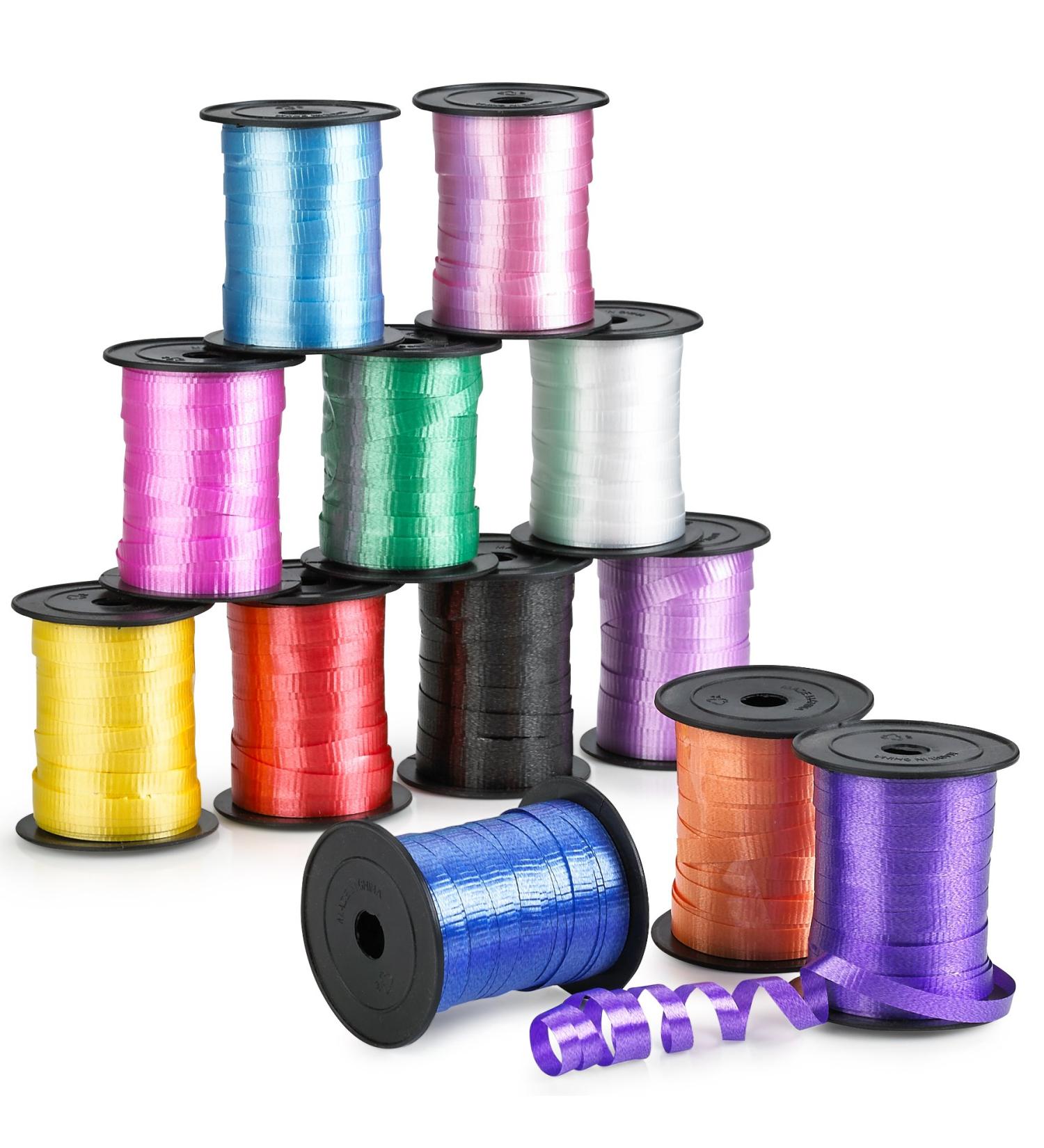 Kicko Curling Ribbon - Colorful Assorted - 12 Pack - 720 Ft Total - for Florist Flowers Arts and Crafts Hair School Girls Fabric Ribbon Balloons Holidays Birthdays - Buy Online on GoSupps.com