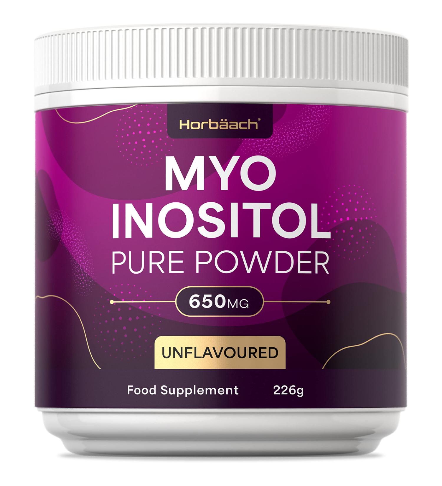 Inositol Powder 650mg | Pure Myo-Inositol Supplement for PCOS Support | Vitamin B8 | 226g | Vegan & Unflavoured by Horbaach - Buy Online on GoSupps.com