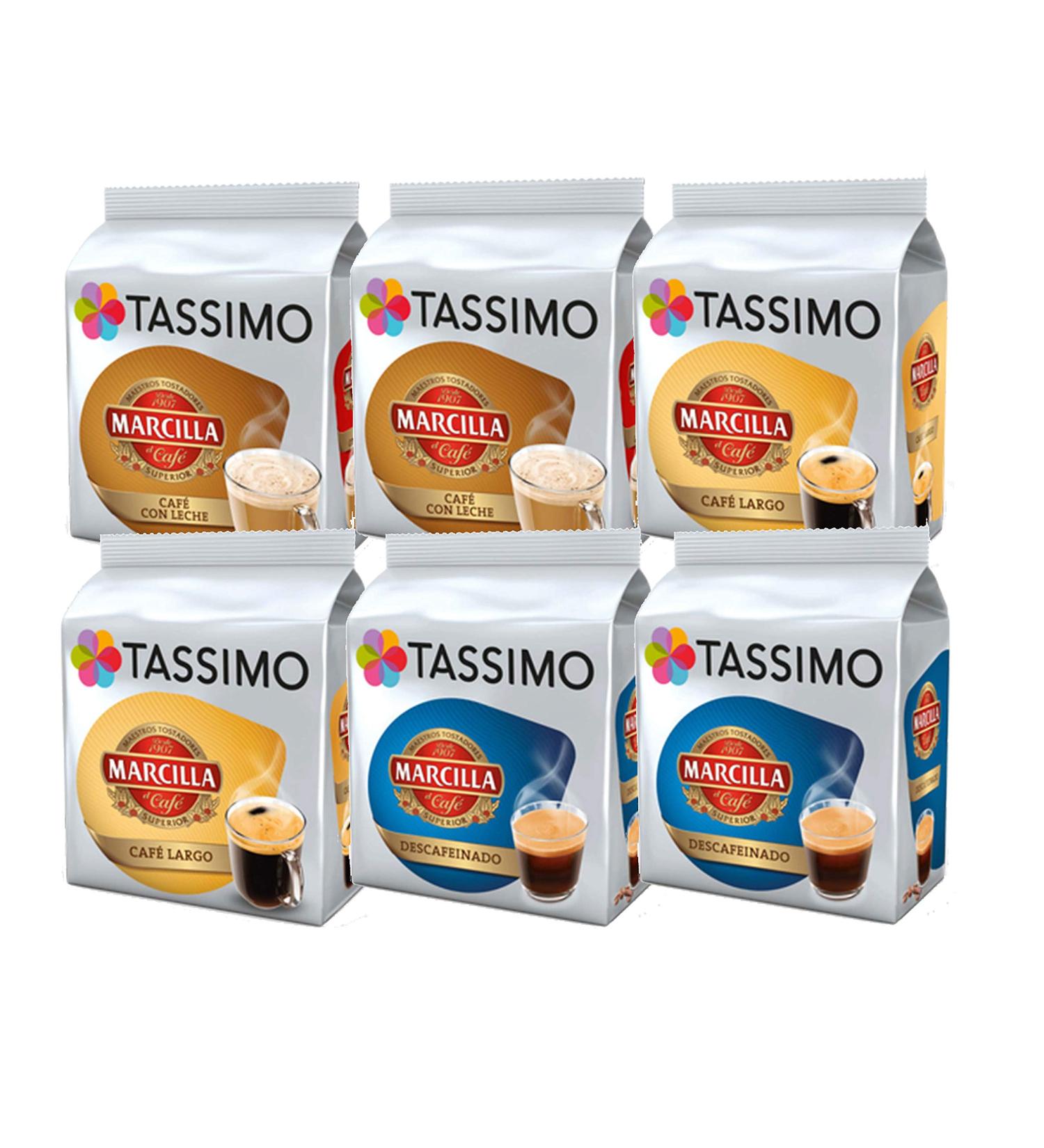  Tassimo Tassimo Marcilla Coup / Lungo / Decaff Coffee Capsules (pack of 6 96 drinks) - Buy Online on GoSupps.com