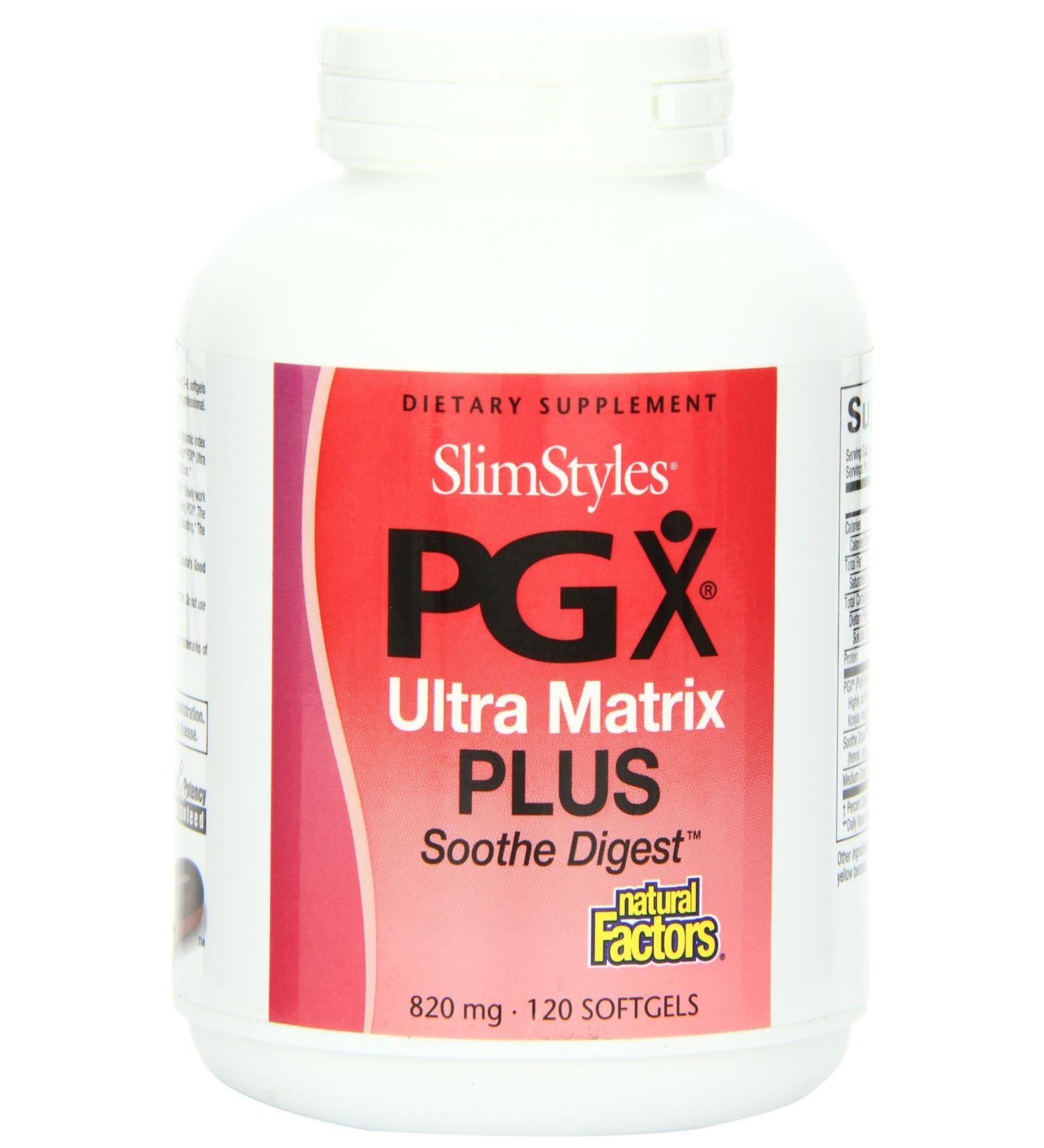Natural Factors SlimStyles PG X Ultra Matrix Plus 820 mg - 120 Softgels for Weight Management - Buy Online on GoSupps.com