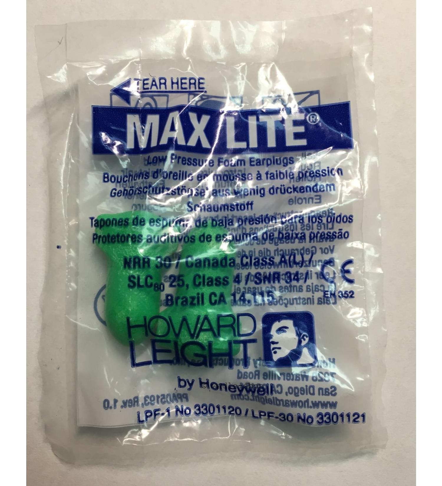 Howard Leight Max Lite Earplugs - 10 Pairs SNR 34 dB | Premium Hearing Protection | Wadle-Shop  - Buy Online on GoSupps.com