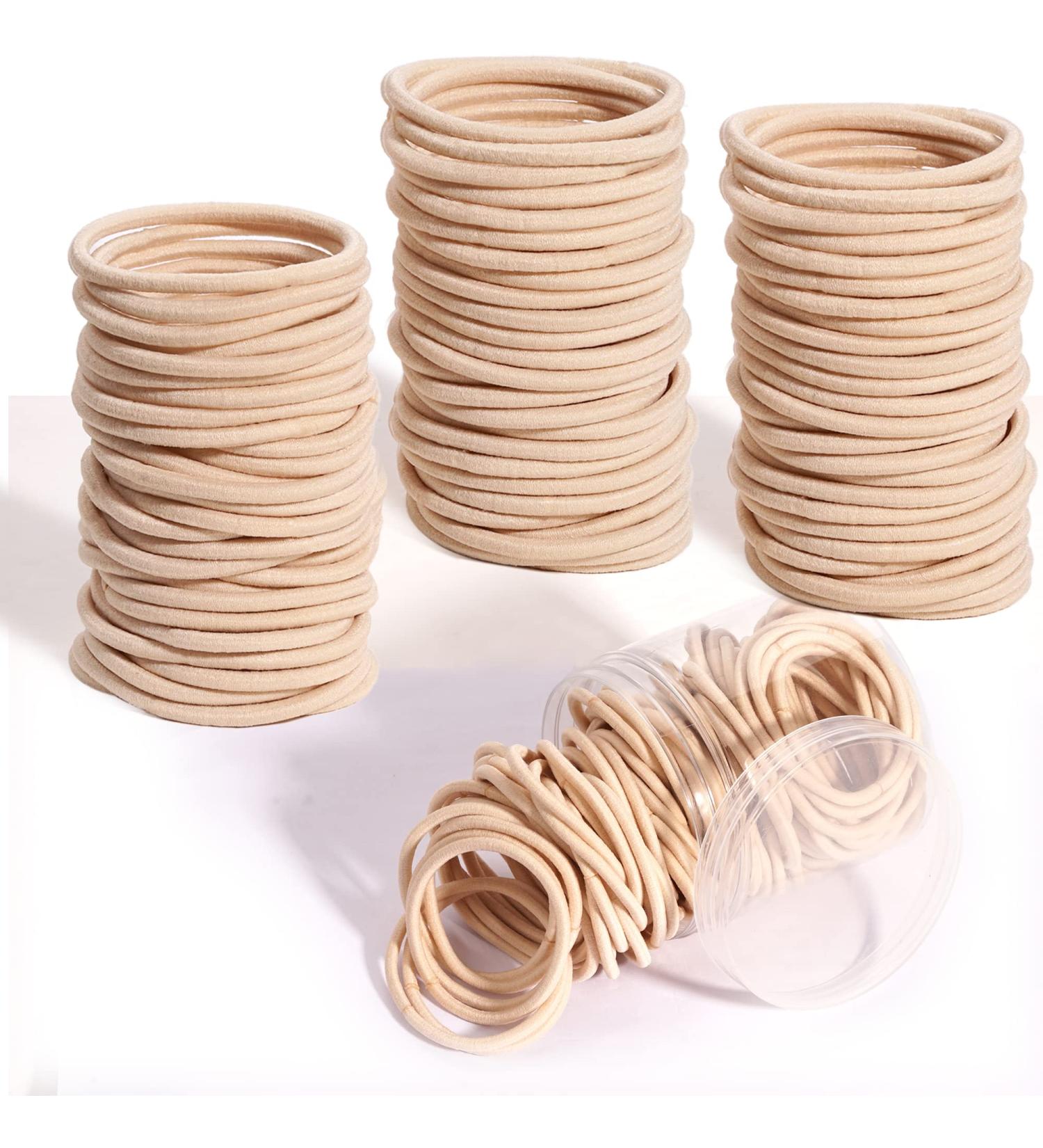 DealEachDay 100 PCS Elastic Hair Ties for Thick & Curly Hair - Blonde Ponytail Holders (Light Blonde) - Buy Online on GoSupps.com
