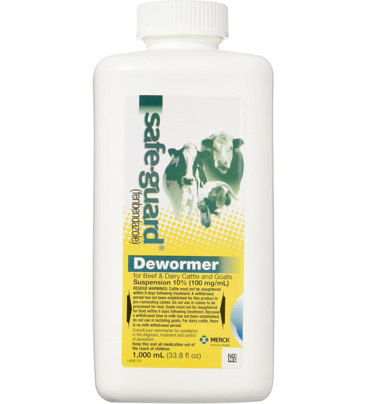 Safe-Guard Dewormer for Beef, Dairy Cattle and Goats - 33.8 Fl Oz.