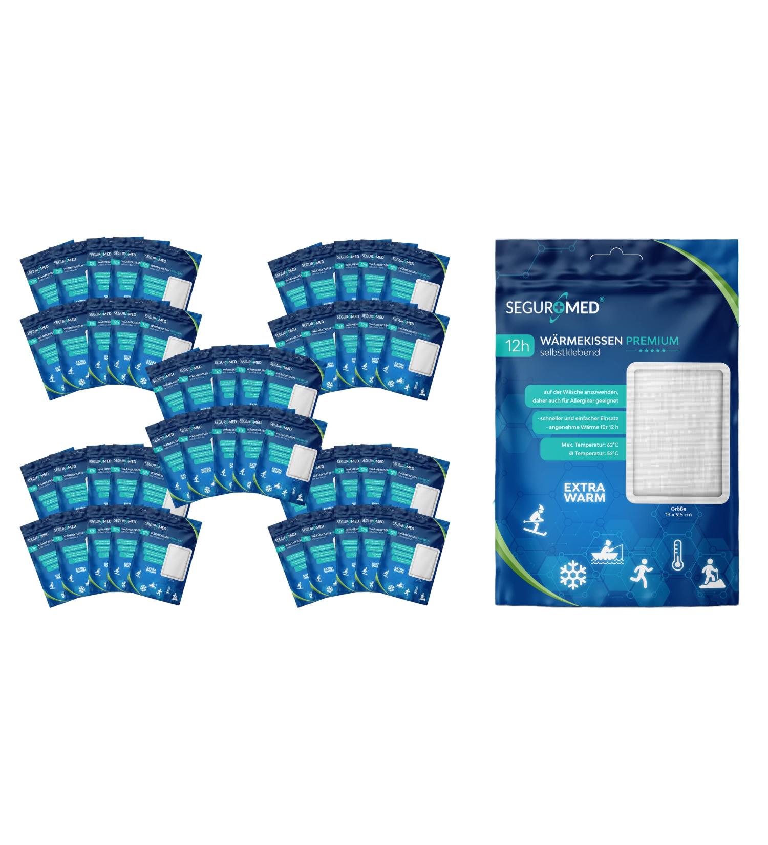 SEGURMED Heat Patch - 50 Body Warmers for Pain Relief | Allergy-Friendly Heat Pads - Buy Online on GoSupps.com