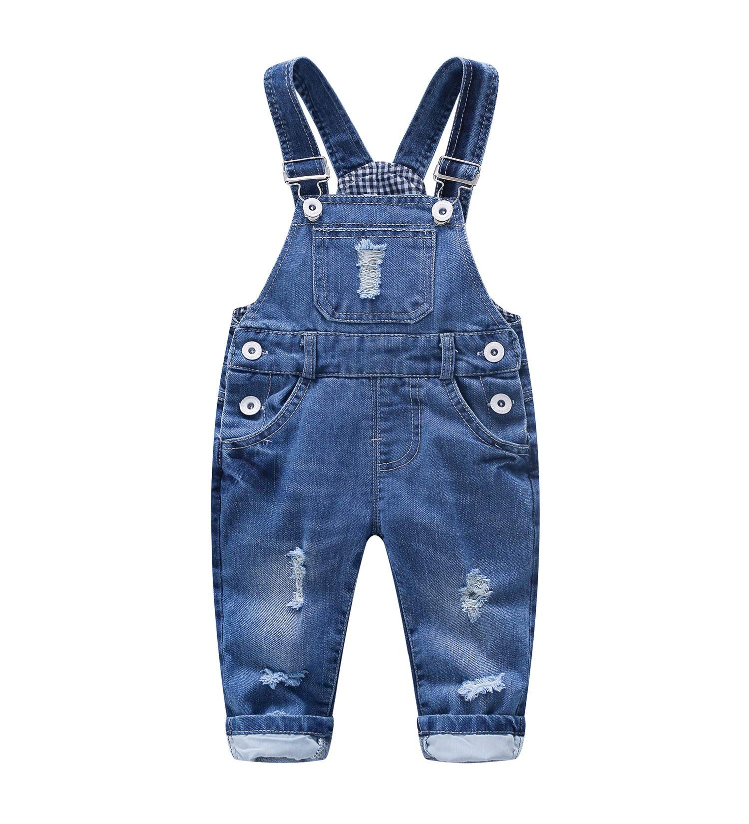 KIDSCOOL SPACE Baby Jean Overalls Toddler Ripped Denim 6-12 Months Blue - Buy Online on GoSupps.com