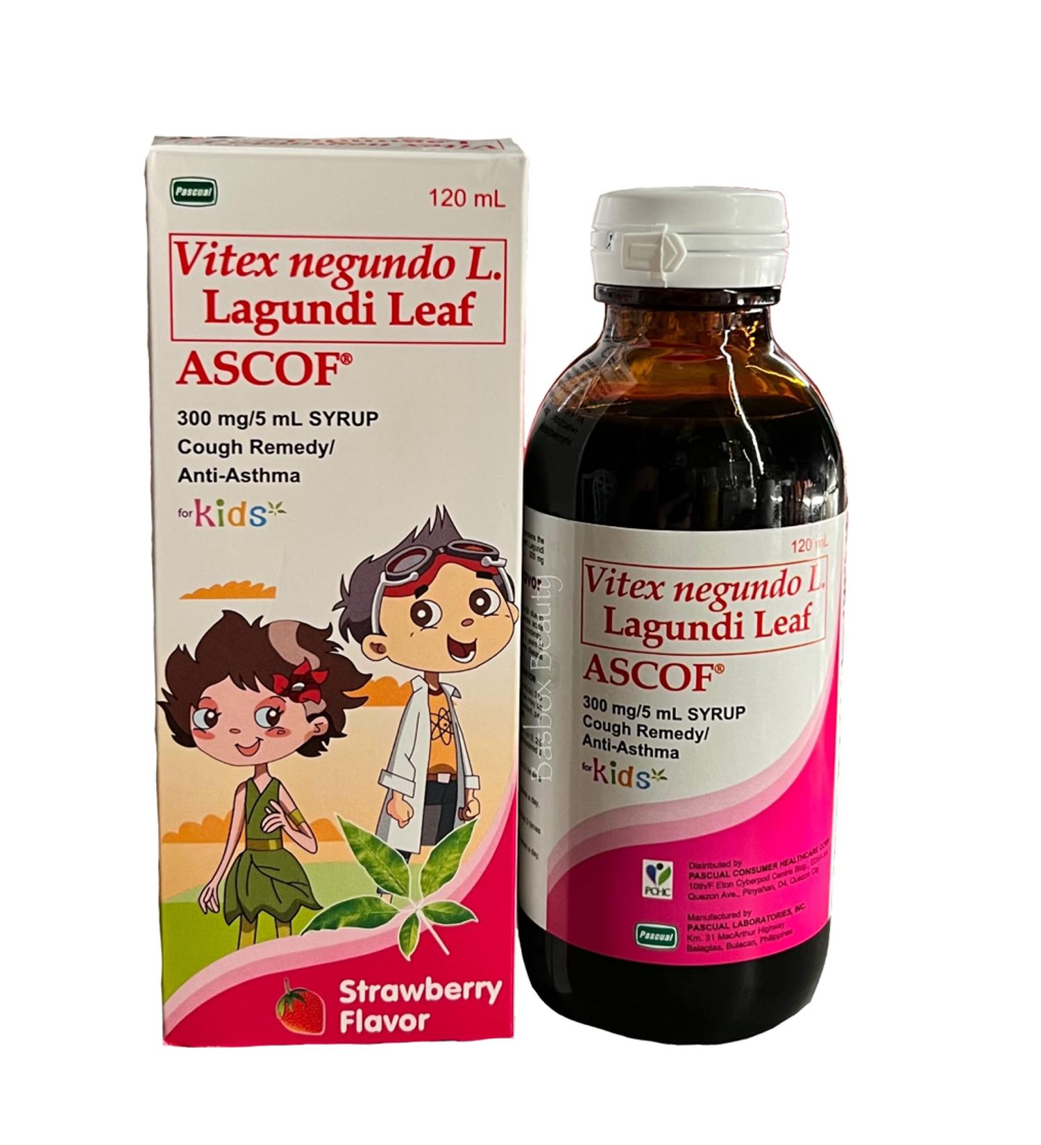 Ascof Forte Lagundi Leaf Syrup for Kids Strawberry Flavor 120ml