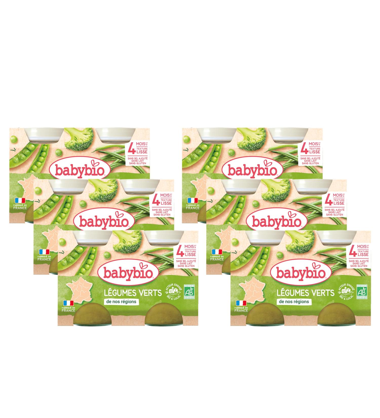 BabyBio - Small Green Vegetable Pots 2x130 g - 4+ Months - ORGANIC - Pack of 6 - Buy Online on GoSupps.com