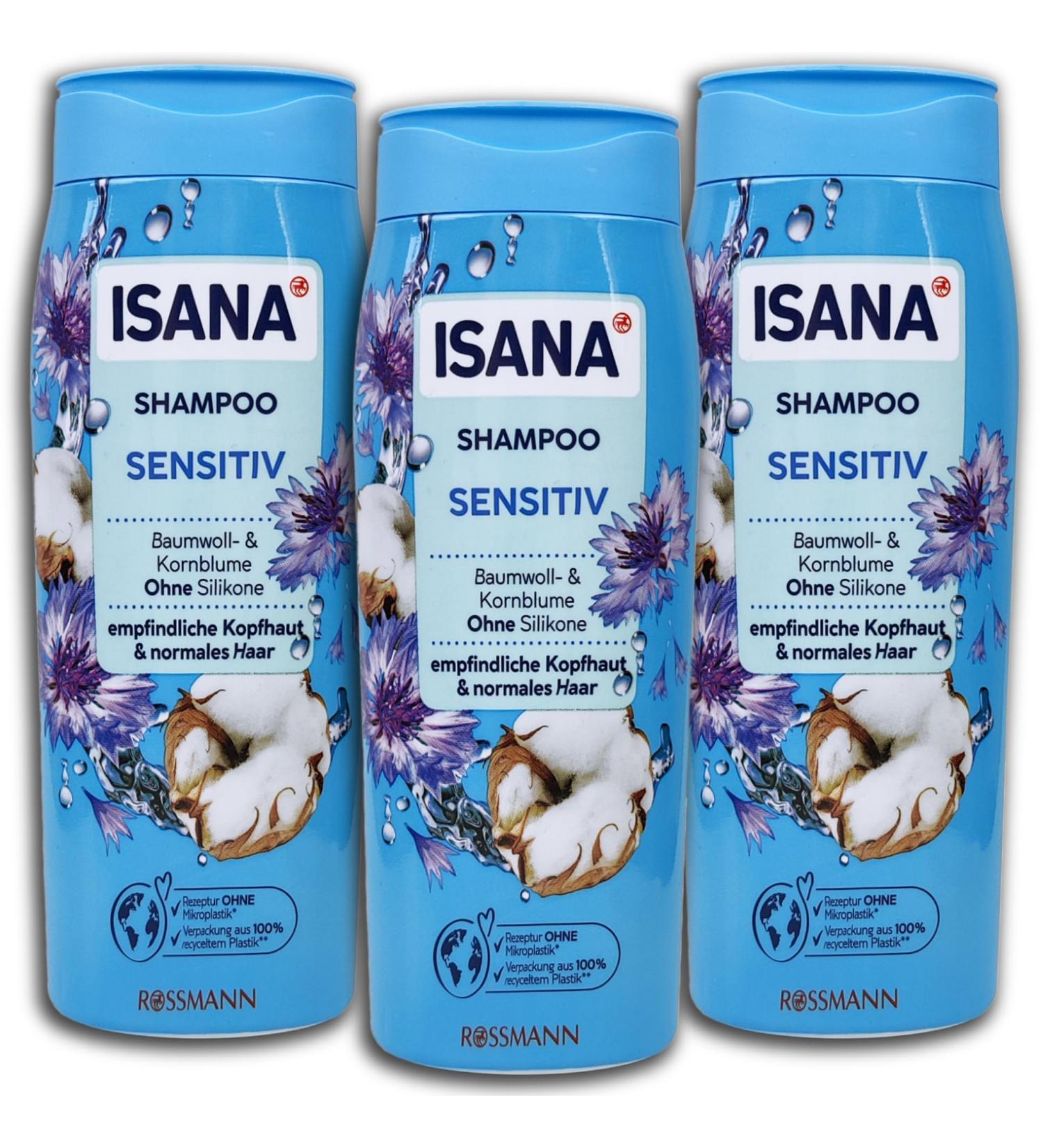 3 pcs ISANA Sensitive Shampoo 3 x 300 ml