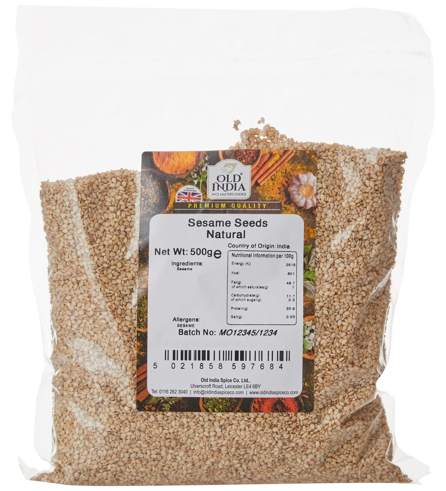 Old India Sesame Seeds Natural 500g - Buy Online on GoSupps.com