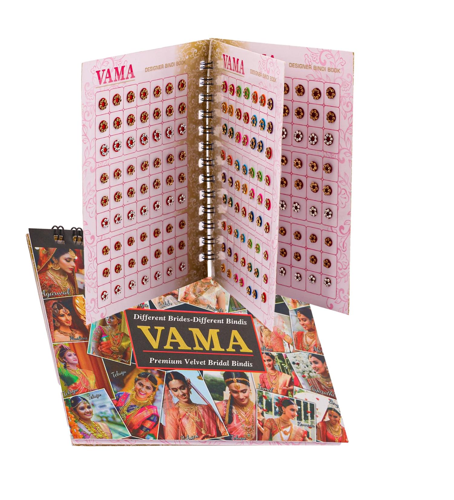 VAMA Multicolour Small Stone Bindi Booklet - 252 Forehead Stickers for Girls & Women | Stylish Bindiya Collection - Buy Online on GoSupps.com