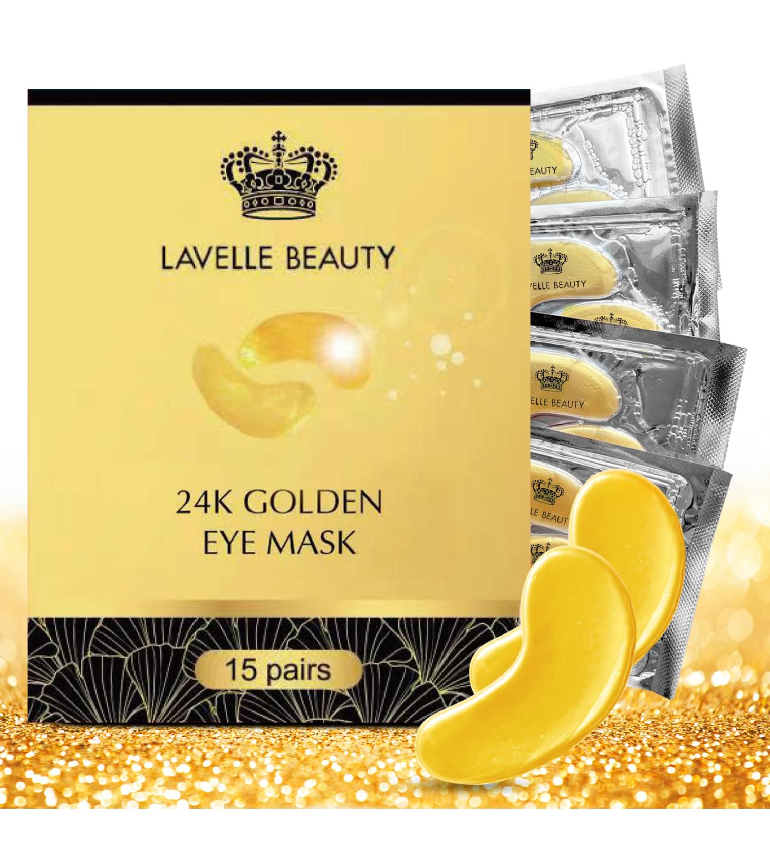 Lavelle Beauty 24K Gold Eye Treatment Masks - 15 Pack for Dark Circles, Wrinkles and Puffiness - Buy Online on GoSupps.com