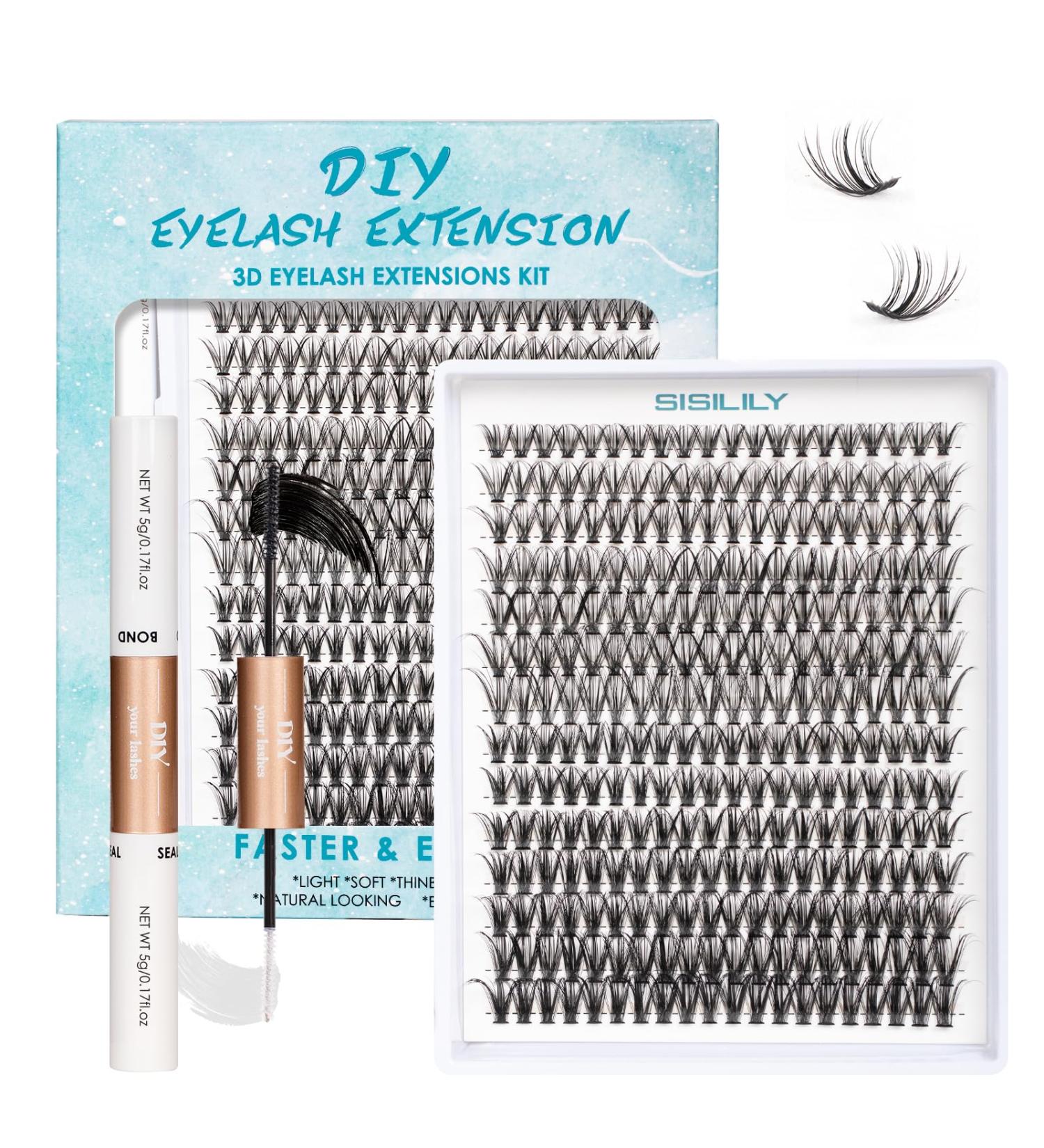 SISILILY 280pcs Lash Clusters - Fluffy 30D & 40D Individual Eyelash Extensions with Bond Seal Remover & Tweezers - Mega D Curl False Eyelashes Kit for International Shipping - Buy Online on GoSupps.com
