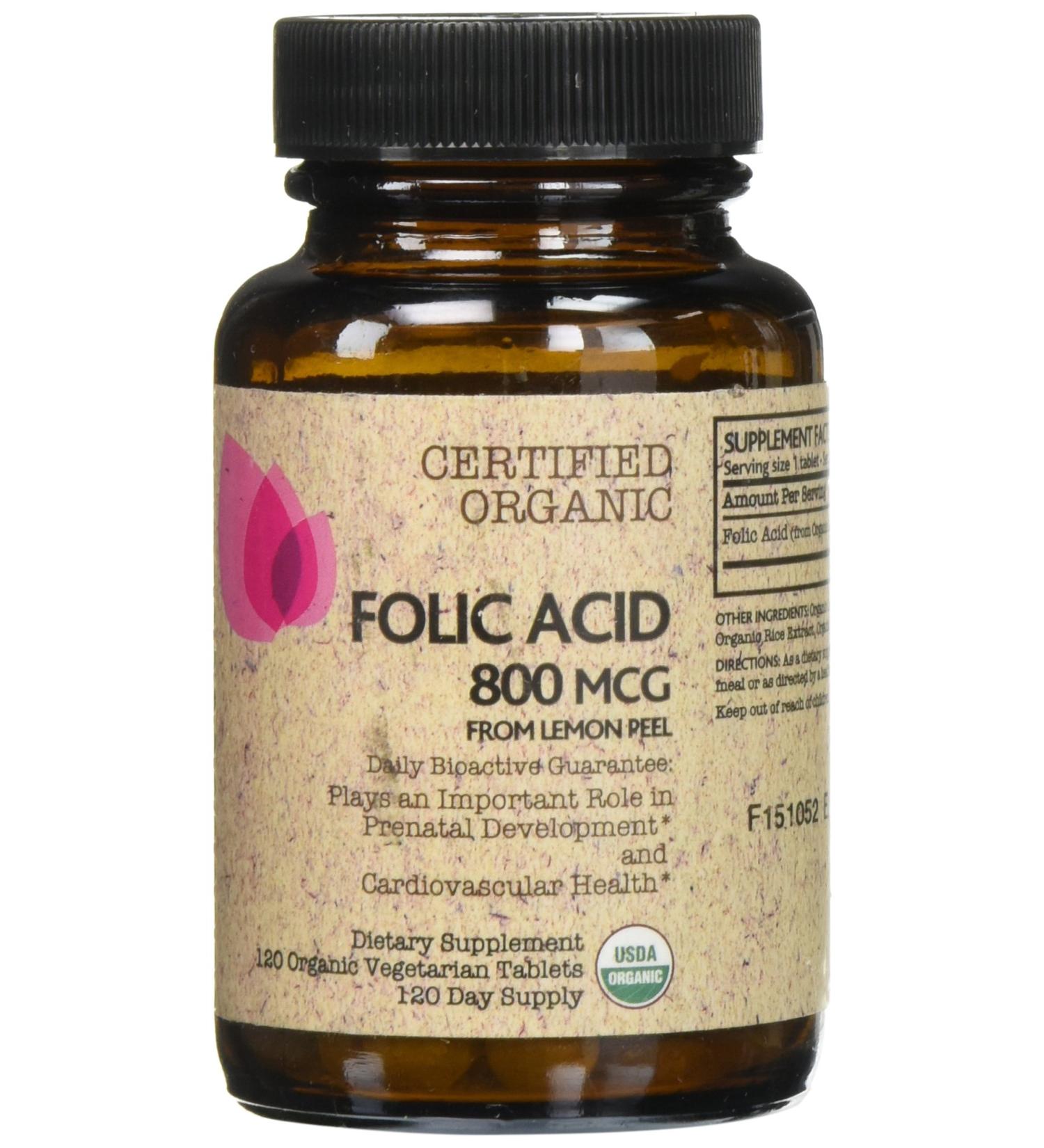 Futurebiotics Certified Organic Folic Acid - 120 Tablets | Pure & Natural Formula - Buy Online on GoSupps.com