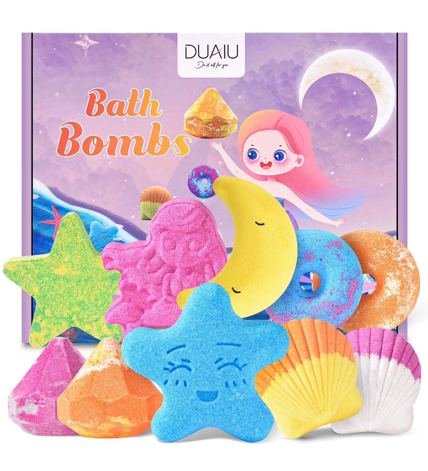 10Pcs Natural Handmade Bath Bomb Set with Essential Oils - Perfect Gift for Women, Mum, and Girls - Buy Online on GoSupps.com