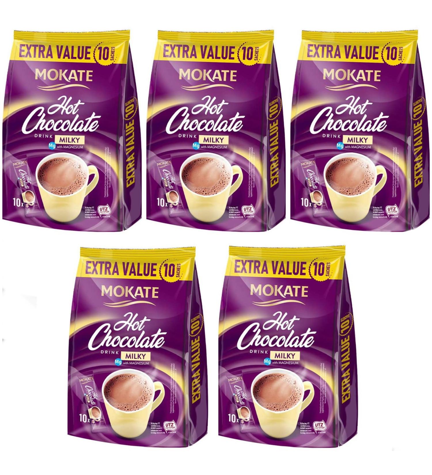 Mokate Instant Hot Chocolate Drink Milky 5x10 Sachets 180g - Buy Online on GoSupps.com
