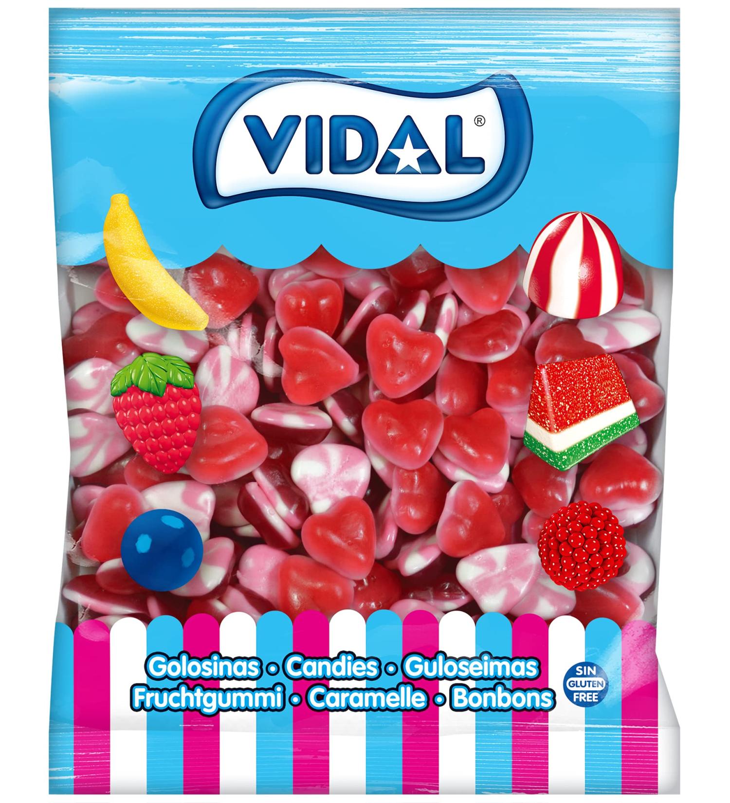 VIDAL JELLY TWIST HEARTS GUMMY GLUTEN FREE 1KG - Buy Online on GoSupps.com