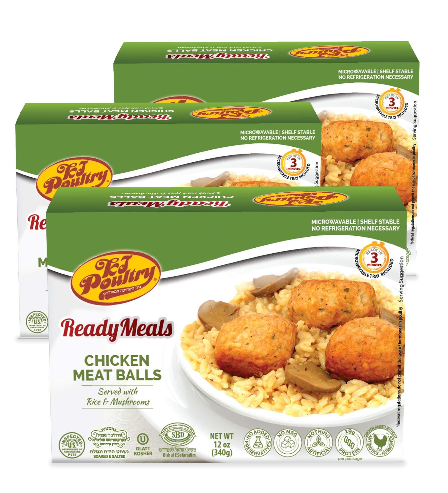 Kosher MRE Chicken Meat Balls & Mushrooms (3 Pack) - Fully Cooked Shelf Stable Meals for Travel, Camping & Emergency Survival - Buy Online on GoSupps.com