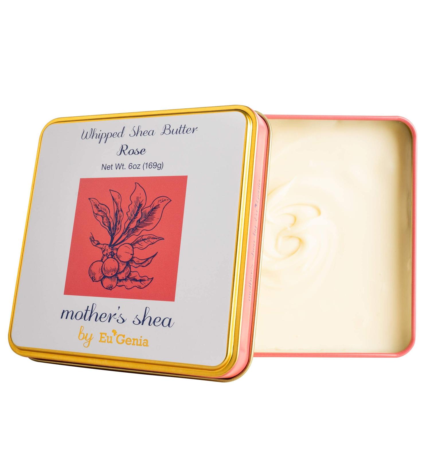 Mother's Shea Whipped Shea Butter (Rose 6 Oz Tin) - 100% Pure Raw African Shea | Organic & Sustainably-Sourced | Natural Skin & Hair Care - Buy Online on GoSupps.com