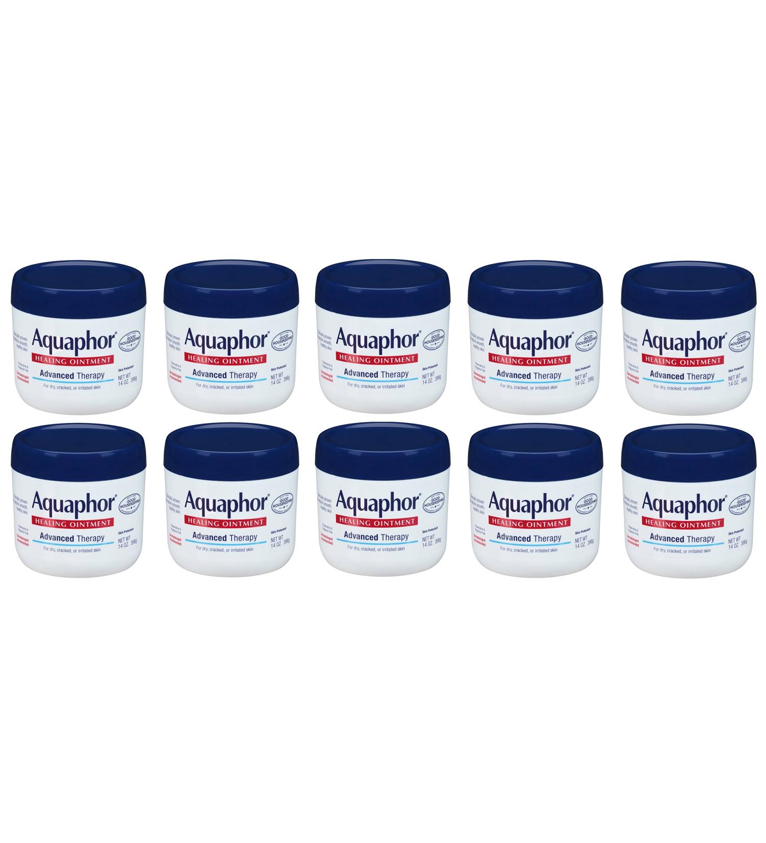 Aquaphor Advanced Therapy Healing Ointment YMyUMS Skin Protectant 10 Pack (14 Ounce)