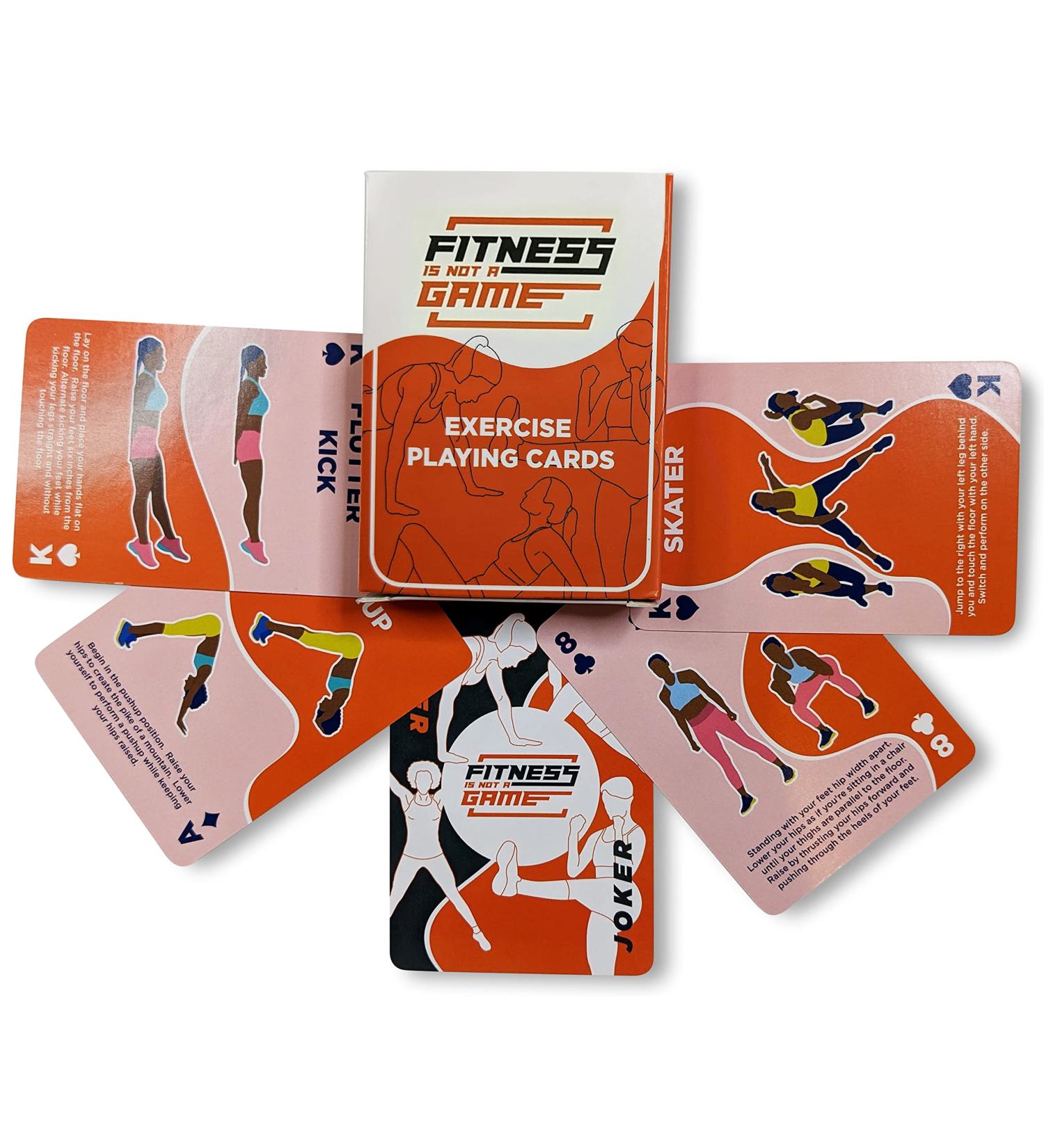 Fitness Exercise Playing Cards | 52-Card Deck for Strength Training & Cardio | All Fitness Levels | At-Home Workout Game - Buy Online on GoSupps.com