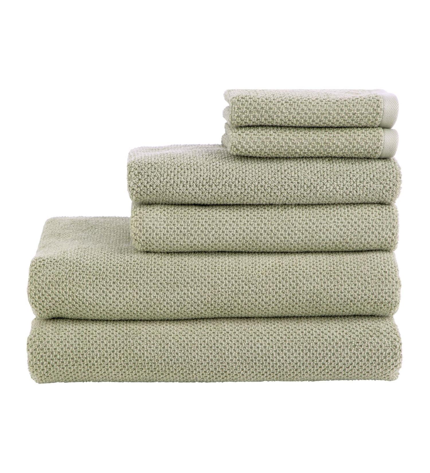 Nate Home by Nate Berkus 6-Piece Cotton Towel Set | Soft & Absorbent Bath Towels, Hand Towels, & Washcloths - Lichen (Sage) Sage Bath Set 6pc - Buy Online on GoSupps.com