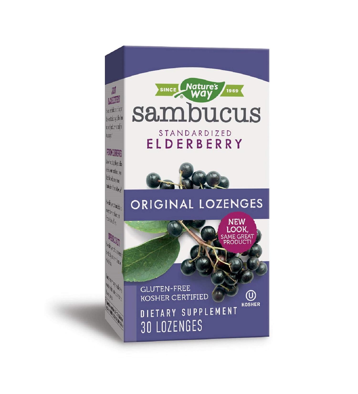 Nature's Way Sambucus Elderberry Lozenges - 30 Standardized Lozenges for Immune Support - Buy Online on GoSupps.com