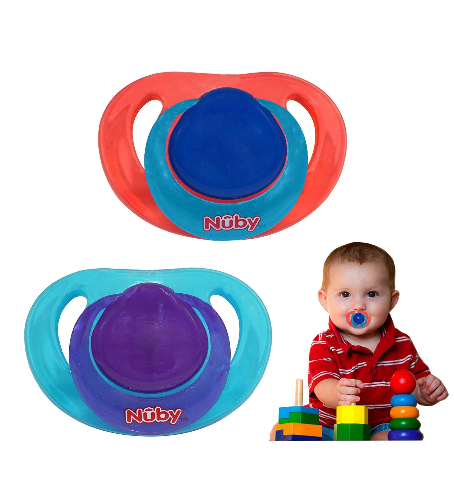 Classic BPA-Free Pacifier with Ring | Ultra Air Dummy for Newborns 0-6 Months | Breathable & Jaw-Friendly (Red & Blue 2 Pack) - Buy Online on GoSupps.com