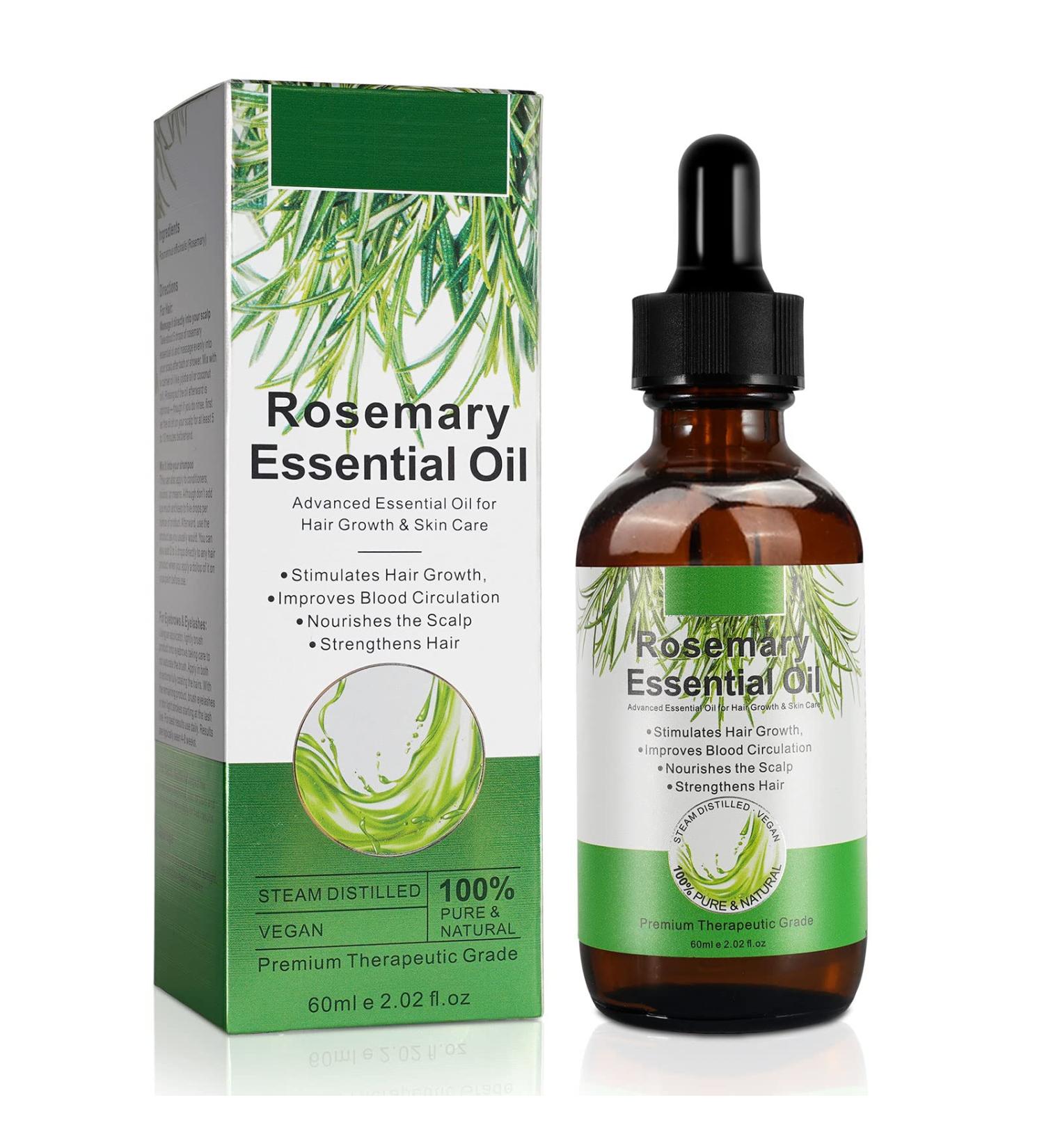 Tioueo Rosemary Oil for Hair Growth 60ml Rosemary Essential Oil for Hair Growth Hair Loss Scalp Enhancement Eyebrow & Eyelash Growth for Men & Women - Buy Online on GoSupps.com